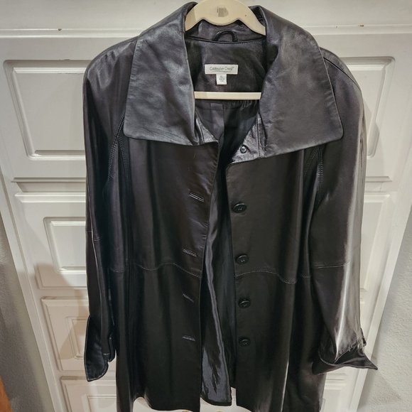 SALE! Coldwater Creek Leather Coat - Picture 2 of 8